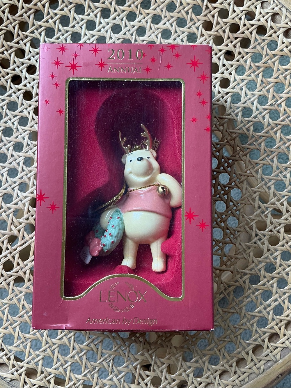 Lenox Red and White Holiday Ornament Box